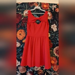 Red city studio cutout mini date night dress with bow front - 3 / small x small